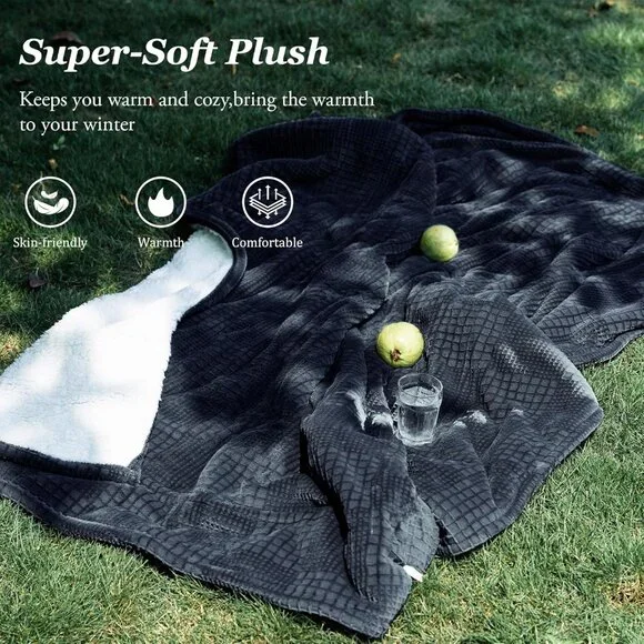 Heated Blanket Electric Blanket Throw 50''X60''-Heating Blanket with 9 Heat Sett - Picture 5 of 7